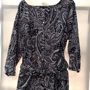 Jones New York Tunic Style Top With Tie 3X